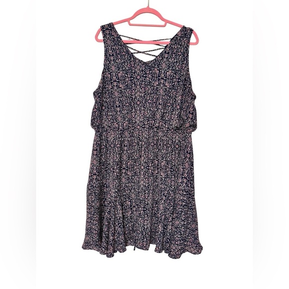 Maurices Other - Maurices Sleeveless Dress Blue with Floral Design